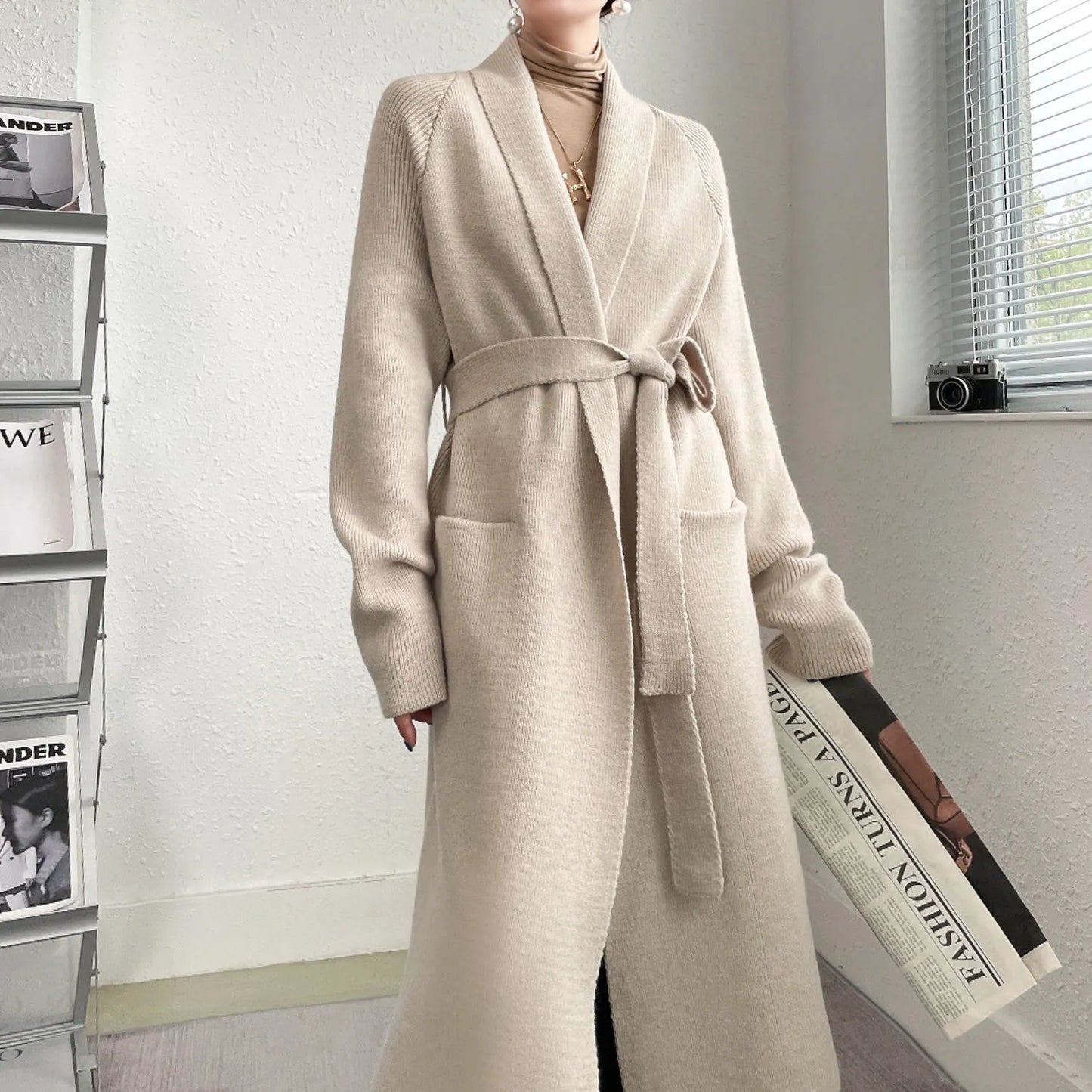 Helena Oversized Knitted Ribbed Cardigan