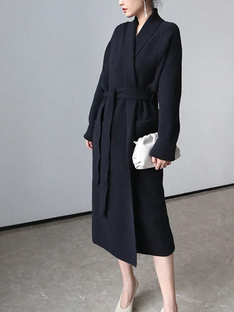 Helena Oversized Knitted Ribbed Cardigan